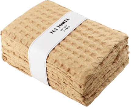 Elitetto 100% Cotton Beige Waffle Tea Towels for Kitchen - Kitchen Towel Set - Absorbent Tea Towels for Baking, Drying & Cleaning